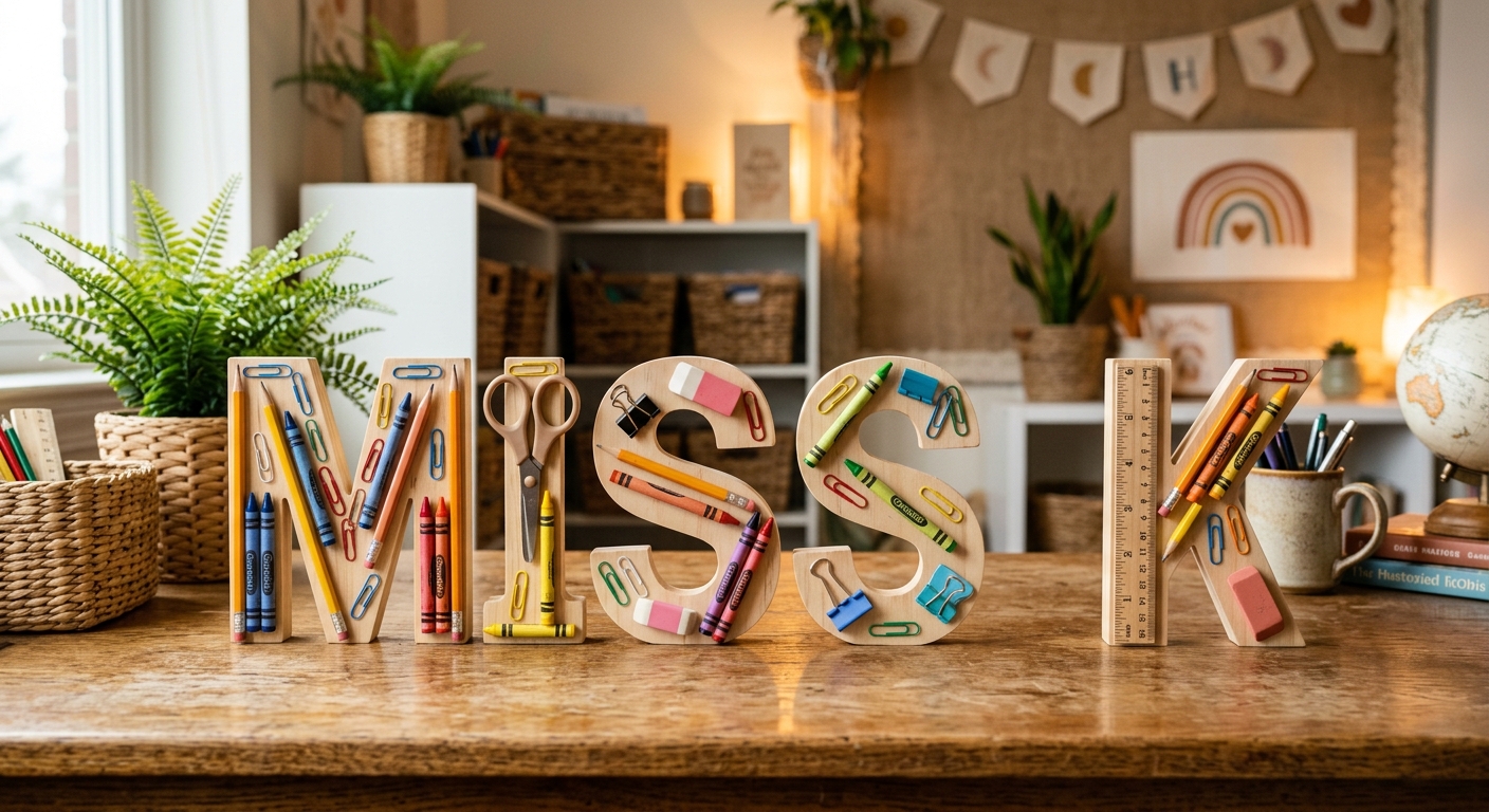 Miss K Wooden Letters